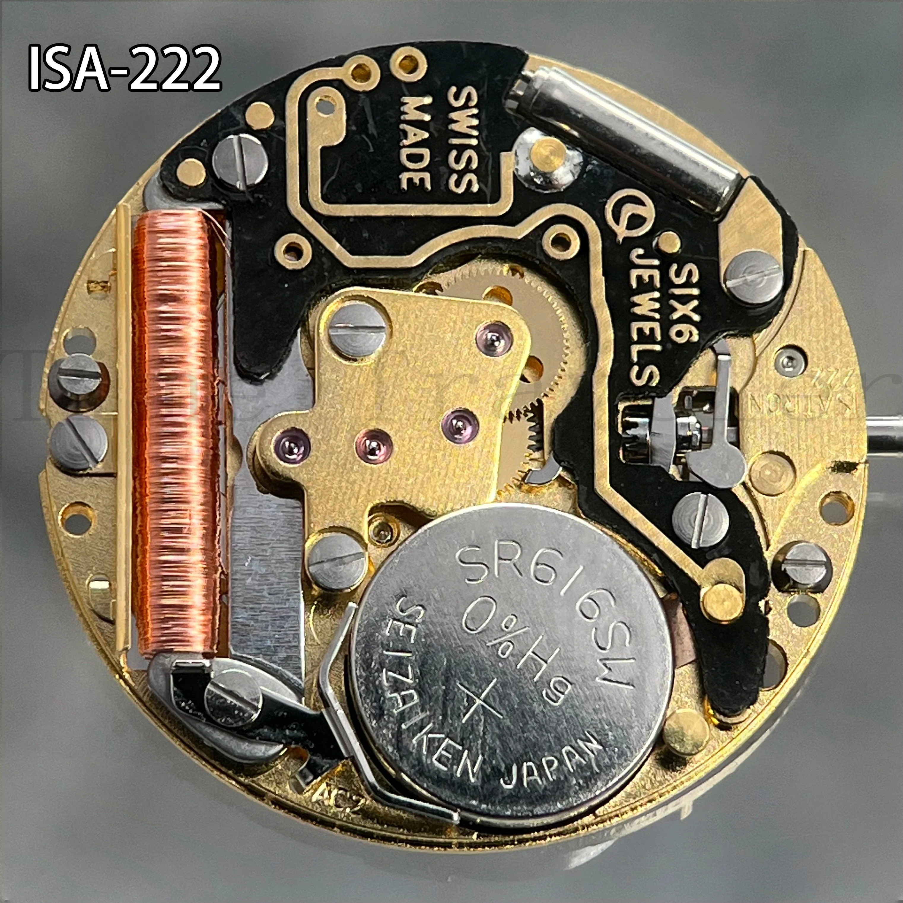 New original Swiss ISA 222 movement, two needle single calendar 222, two needle quartz movement