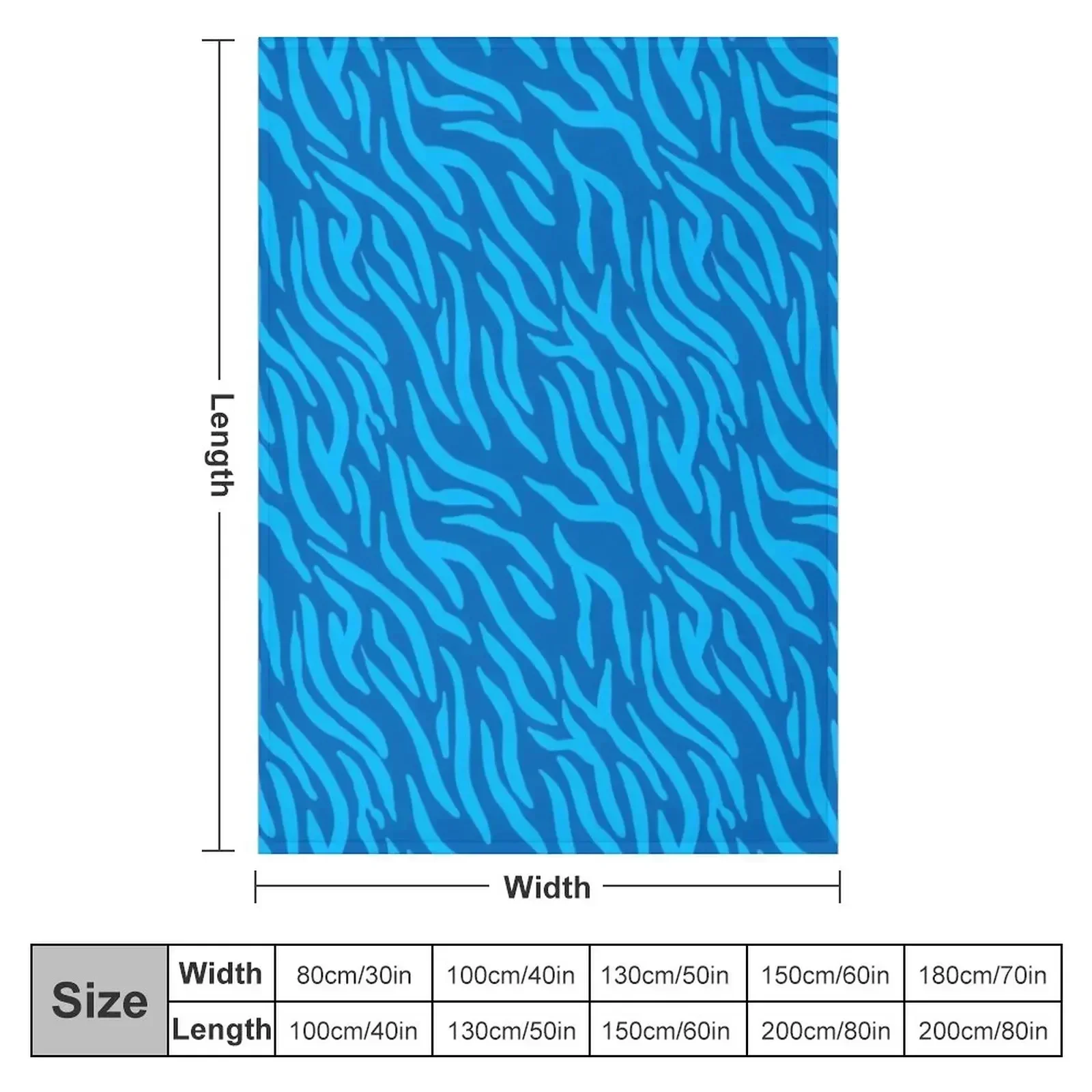 Blue-On-Blue Zebra Print Throw Blanket Quilt Soft Beds Extra Large Throw Heavy Blankets