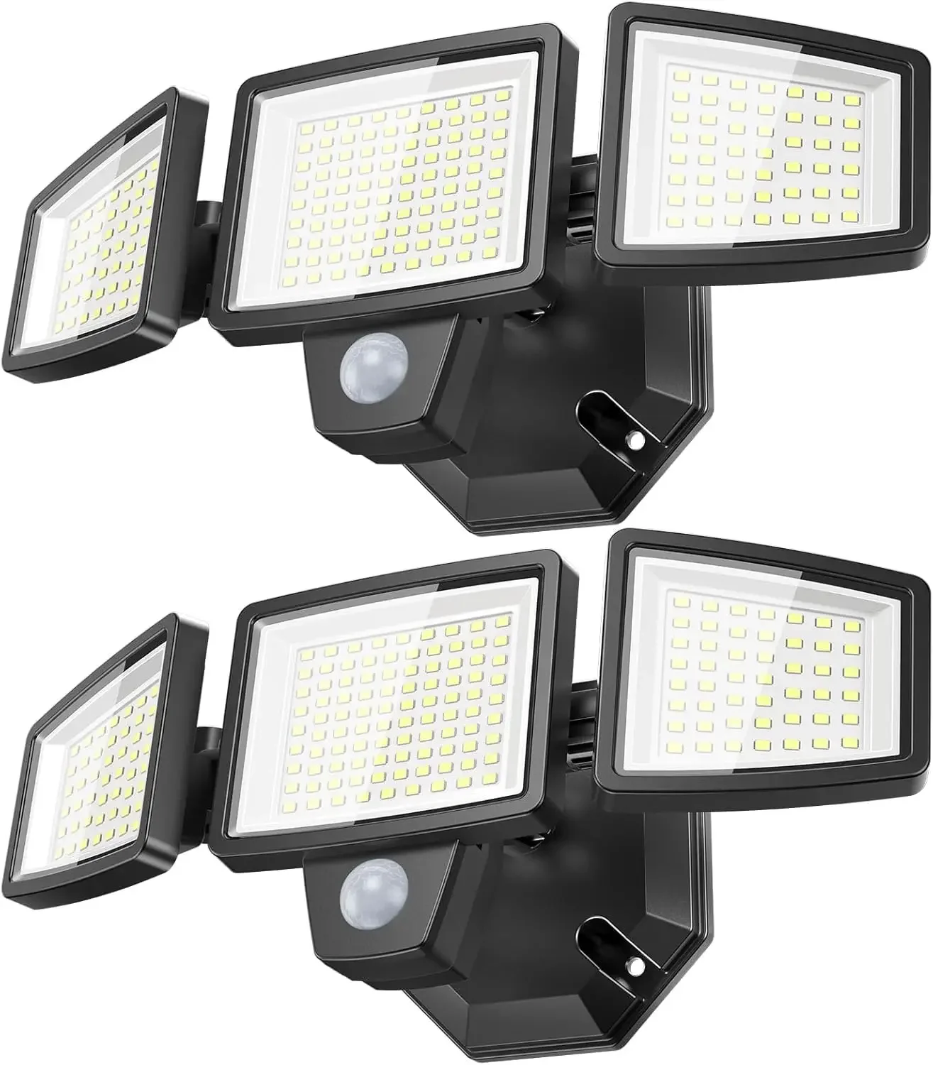 

3-Head Motion Sensor Flood Light, 7000LM 70W LED Security Light, 6500K Daylight, IP65 Waterproof, Dusk to Dawn, 270° Detection, 2-Pack