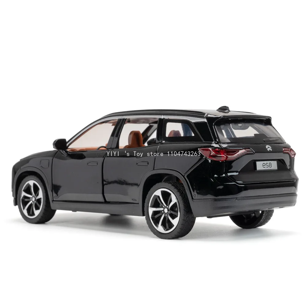 Coche de juguete en miniatura de aleación NIO ES8, modelo de coche de juguete fundido a presión, luz de sonido, puertas extraíbles, colección de vehículos de nueva energía abiertos, Toy10 para niños, 1:24