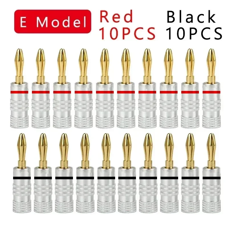 10/20 Stuks Banaan Connector Plug Jack Vergulde Muzikaal Geluid Audio Speaker 4Mm Banaan Pluggen Voor Audio Video Luidspreker Terminal