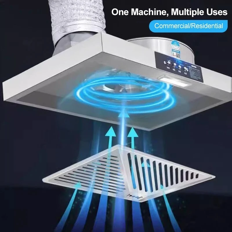 600W 45cm Stainless Steel Dual Speed Ventilation Fan Restaurant Smoke Exhaust Equipment