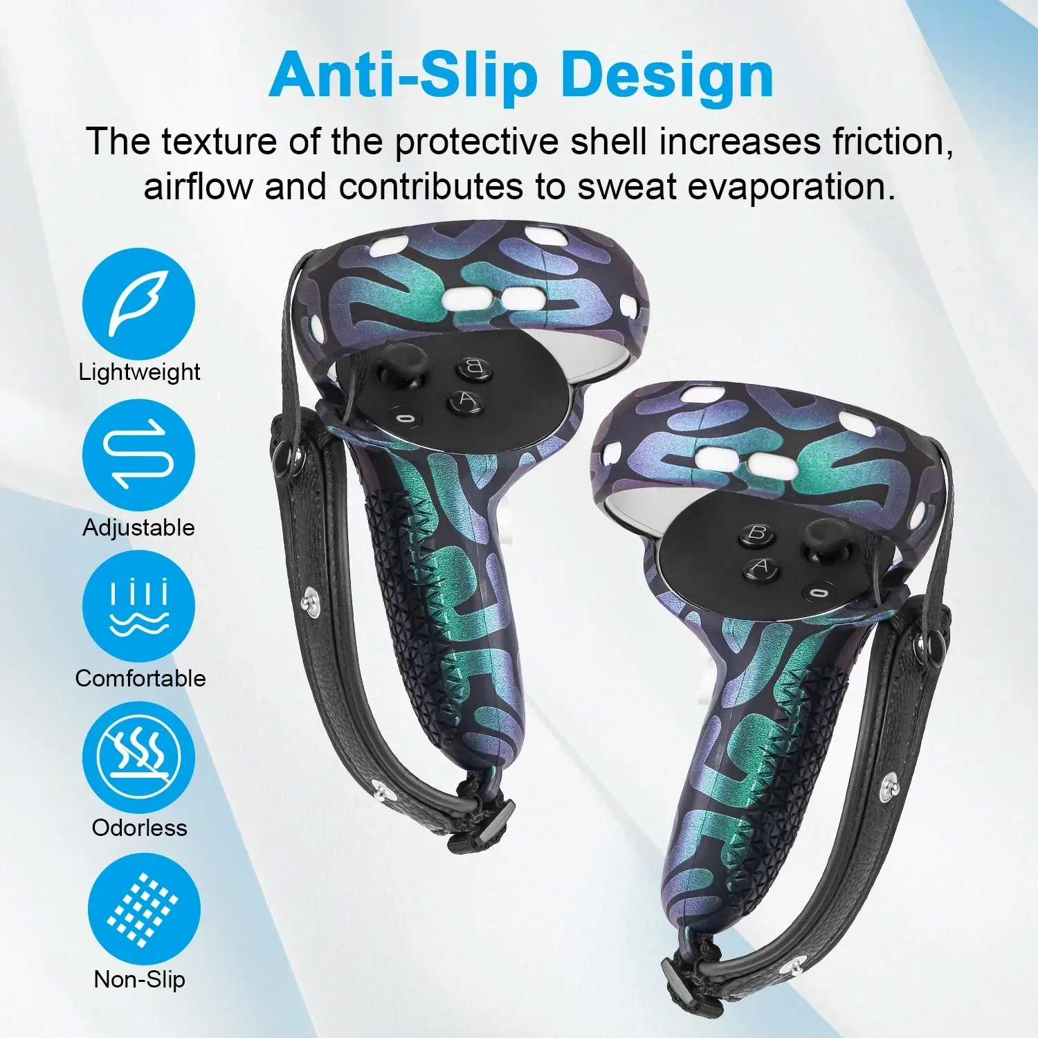 نظارات الواقع الافتراضي ثلاثية الأبعاد VR تدعم الواقع الافتراضي 360 درجة ° بانوراما شاشة كبيرة Bluelight لمجموعة غطاء سيليكون Oculus Quest 2