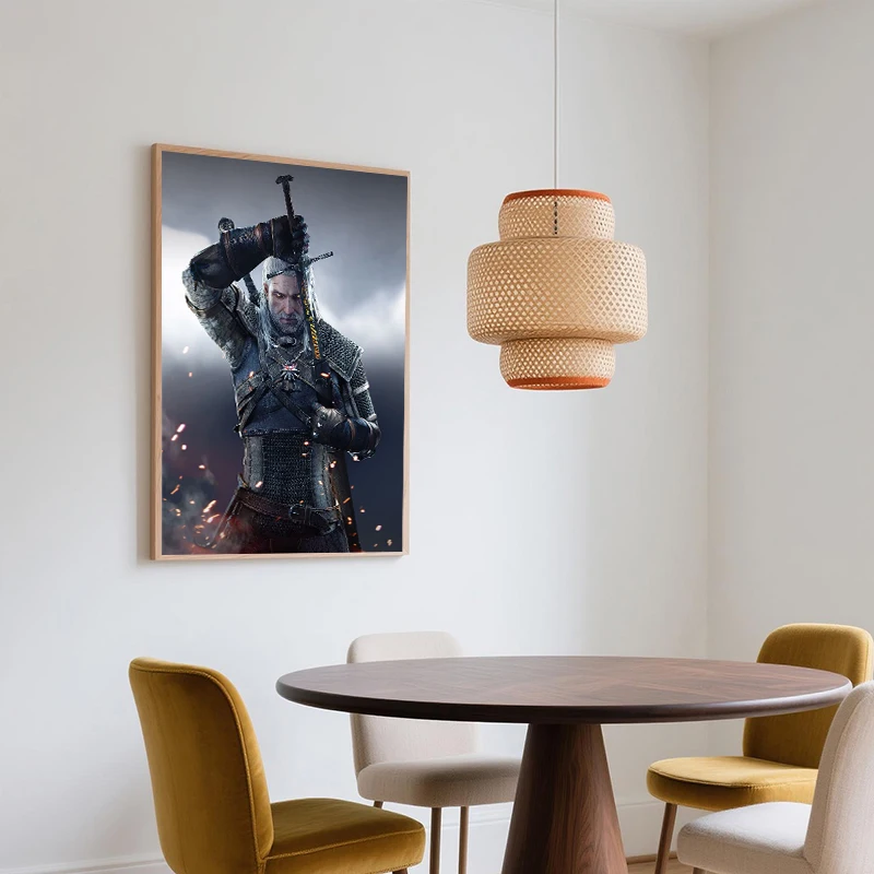 Game Map Art Geralt Poster Forest Canvas Painting Witcher Dungeon  Print Game Knight Living Room Wall Decor Picture