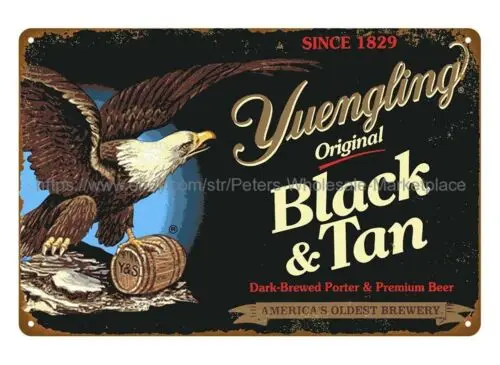 Yuengling Black & Tan beer metal tin sign home interior accessories sign