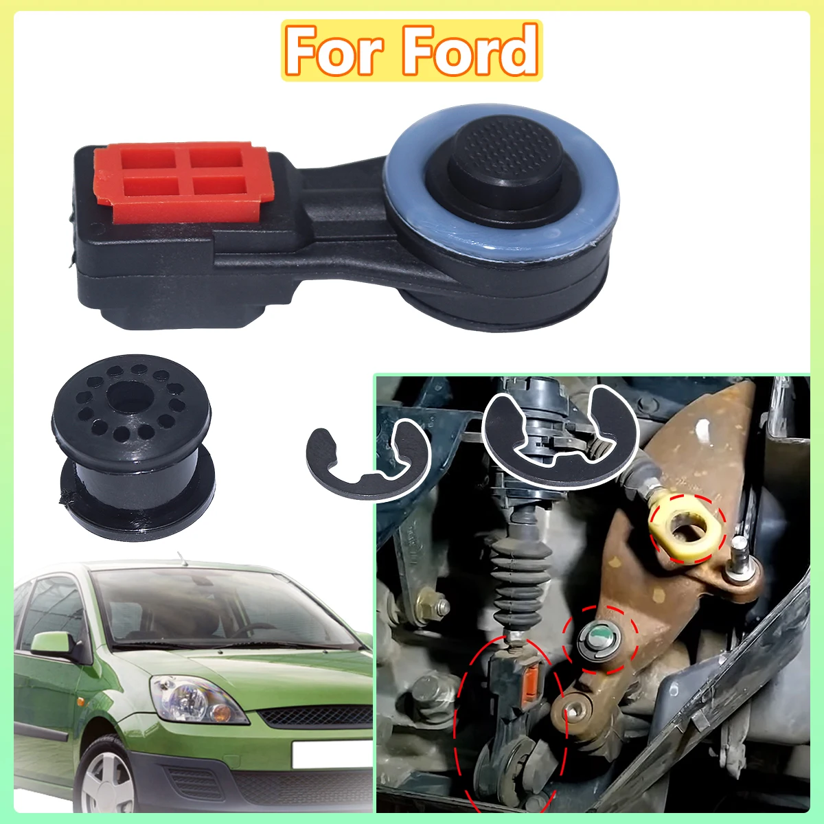 

Manual Shifter Cable Bushing Gear Shift Selector Linkage Lever End Pivot Repair Kit For Ford Fiesta 2002- 2008 Focus 2005- 2009