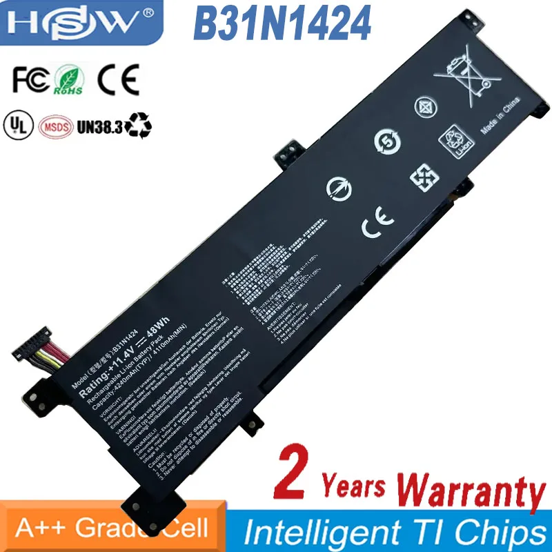 

11.4V 48Wh Nova B31N1424 Bateria do portátil para ASUS A400U A401L K401L K401U B5010 500 200 K401LB5010 K401LB5500 K401LB5200