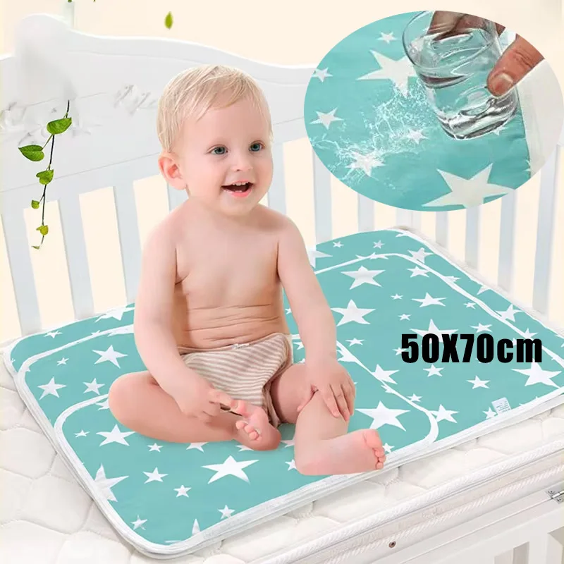 

50x70 см детские водонепроницаемые пеленальные подушечки для младенцев многоразовый матрас хлопковый моющийся матрас для новорожденных детский сменный коврик