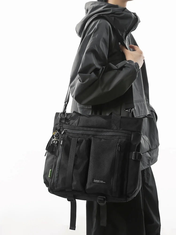 Trendy Men's Workwear Crossbody Bag Large Capacity Commuter Computer Bag Sports Handbag Single Shoulder Bag Multi-Functional