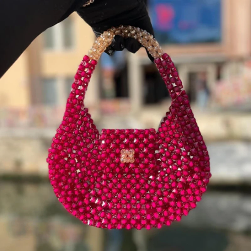

Exquisite Luxury Banquet Handbag New Fashion Dumpling Bags Handmade Bead Production Customizable Color Versatile Women's Bag