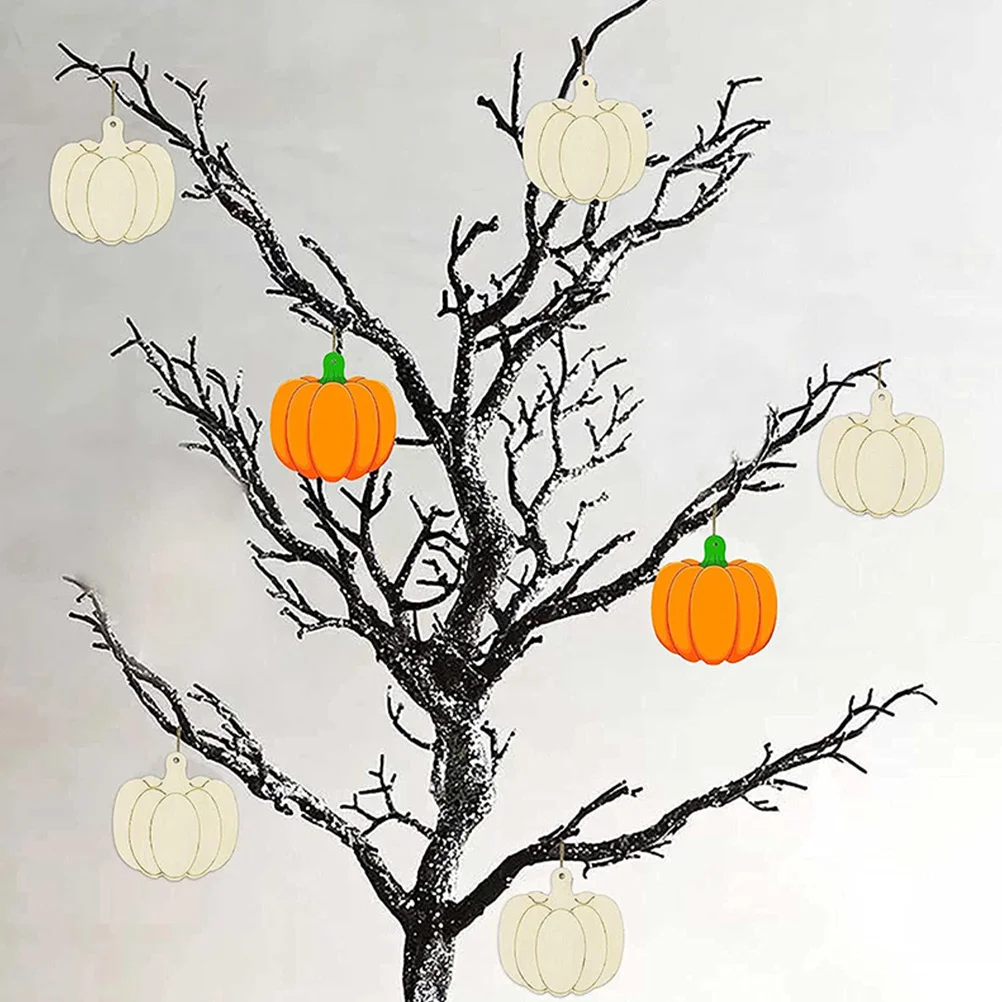

1 set Pumpkin Decoration Unfinished Wooden Diy Craft Halloween Home Decor Wood Craft Cutout Blank Pumpkin Cutout
