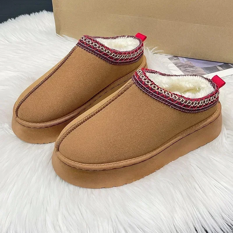 Nieuwe Winter Retro Vrouwen Sneeuw Warm Suède Lederen Luie Loafers Laarzen Schoenen Vrouw Dame Dames Platte Bottine Laarzen Mujer Schoenen