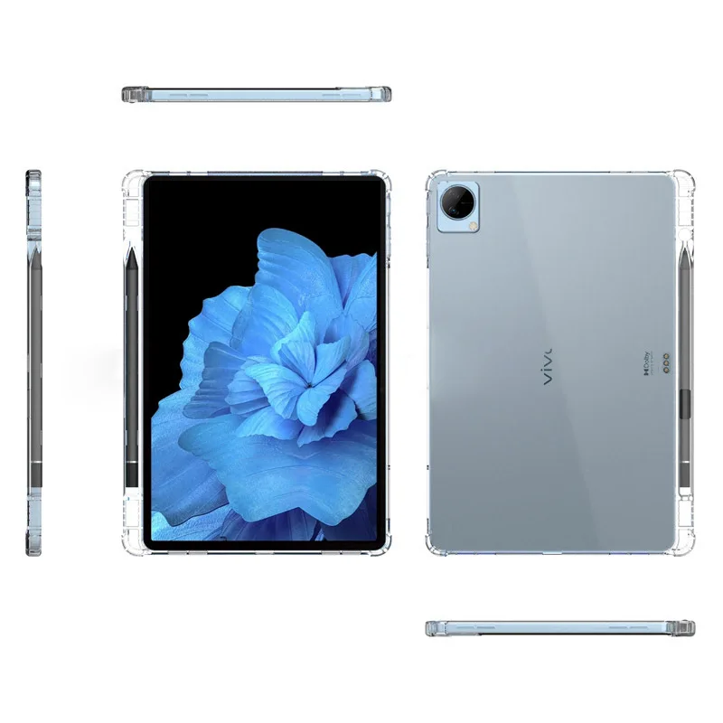 Transparent Cover For VIVO Pad 11 11 Inch With Pencil Holder Shockproof Airbag TPU+Acrylic Tablet Case With Bracket