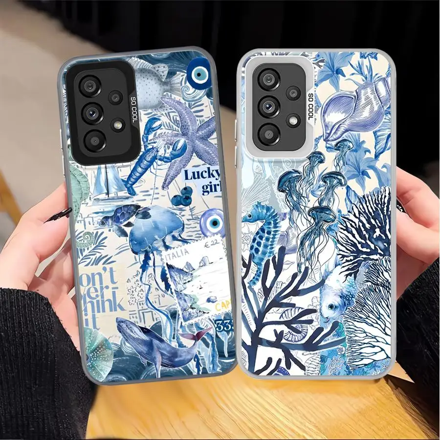 เคสโทรศัพท์ลายสัตว์ทะเล สำหรับ Samsung Galaxy A32 A34 A15 A16 A26 A31 A13 A14 A24 A25 A11 A12 A21s A23 A17 A20s A35 A36