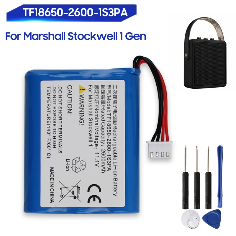 

Сменный аккумулятор TF18650-2600-1S3PA для Marshall Stockwell 1 Gen 1Gen, уличный Bluetooth-динамик 2600 мАч