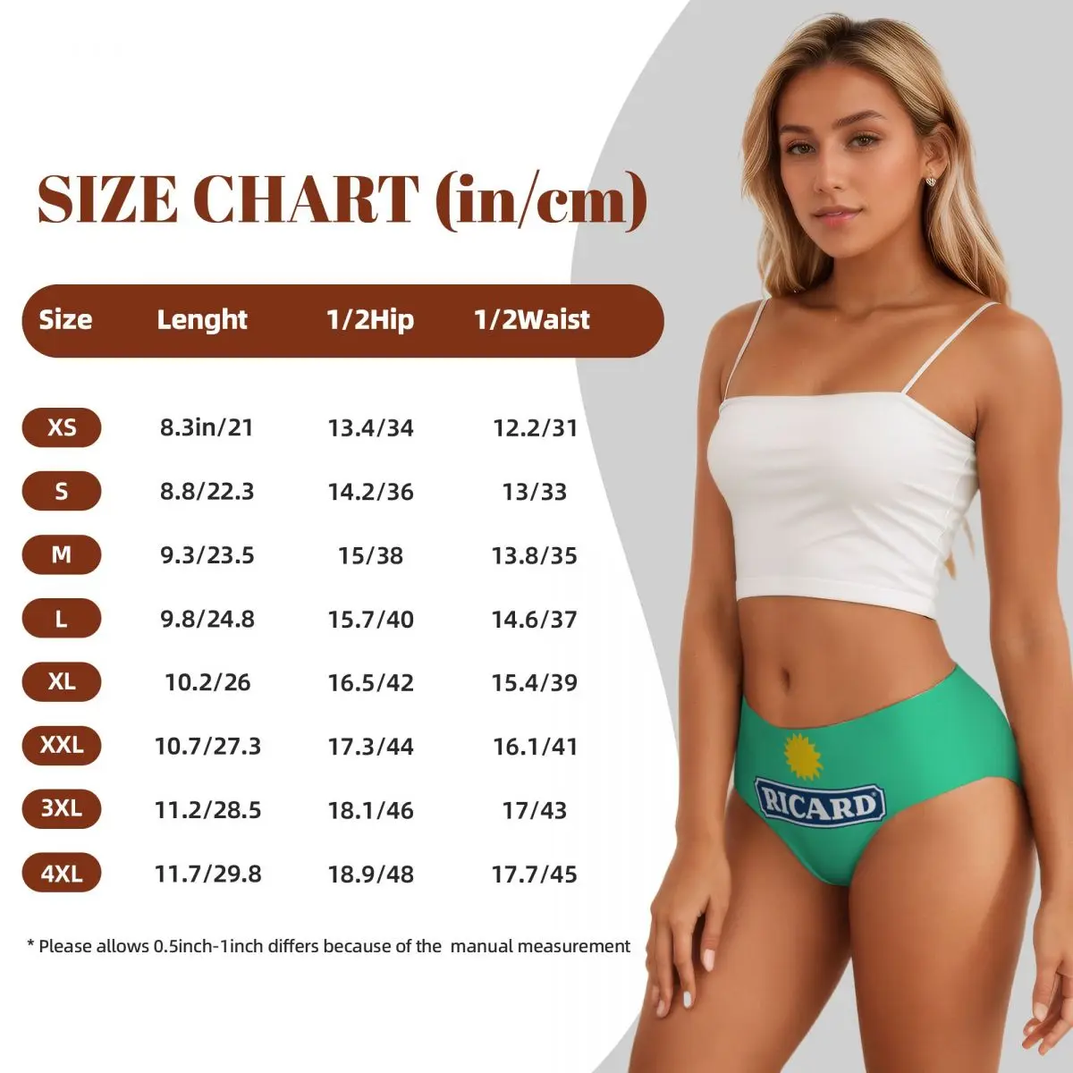 Custom Womens Ricards Drink Brief Panties Female Stretch Underwear Underpants