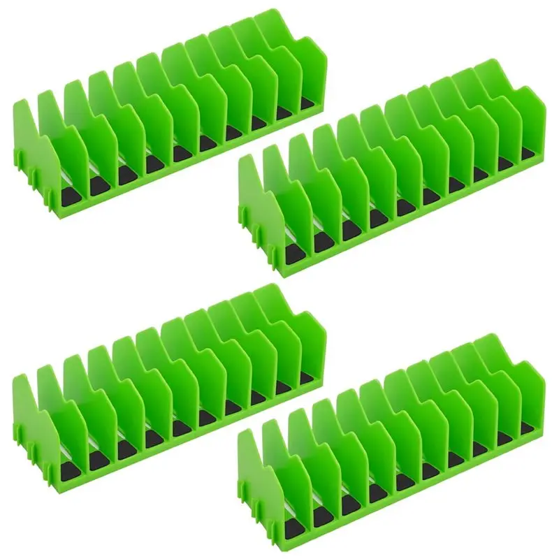 AB42-Pliers Organizer, 4-Pack 40-Slot Expandable Tool Rack, Green Non-Slip Rubber Base, Stores Pliers, Cutters, Wrenches