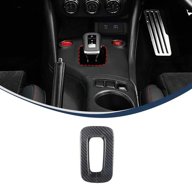 Real Carbon Fiber For Nissan 400Z Car center control gear exterior frame base cover decorative sticker car interior accessories