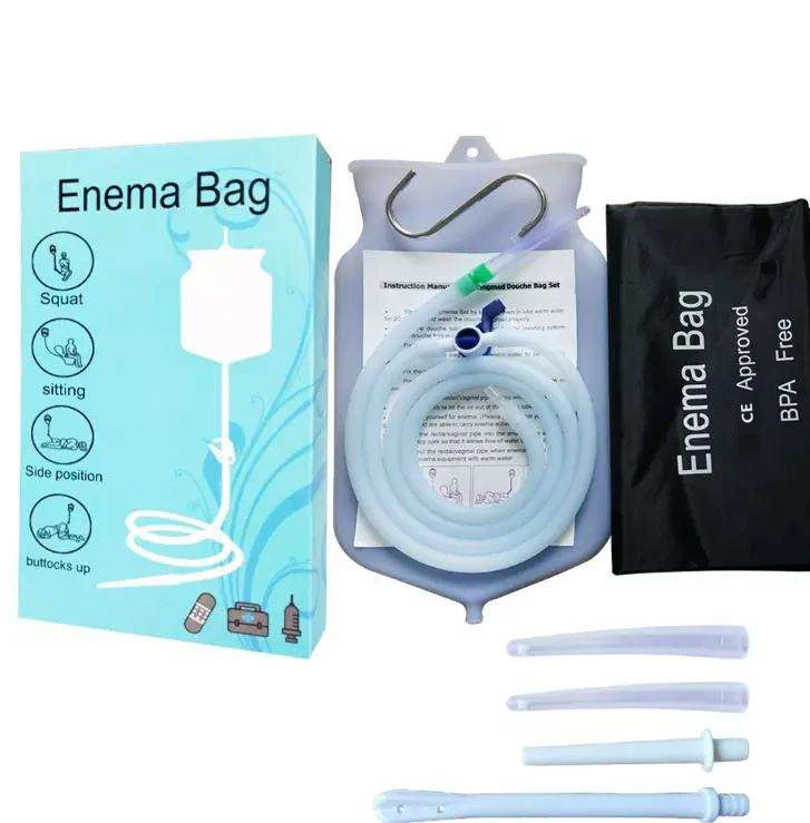 CE/ISO Approved Disposable Medical Reusable Silicone Enema Douche Bag for Enema Kit