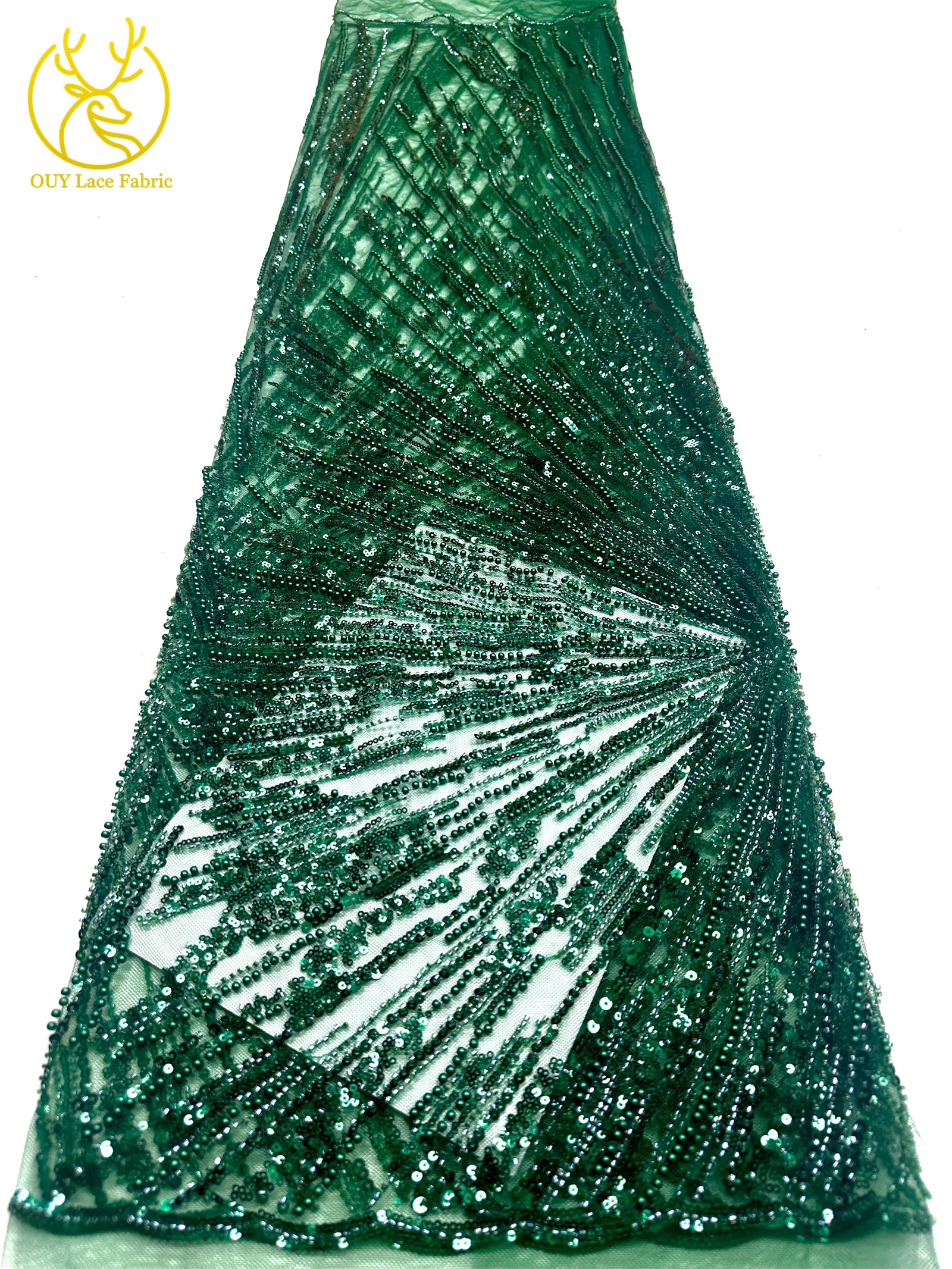 Afrikanischer Perlen-Spitzenstoff 2026 Heißer Verkauf Nigeria Französischer Tüll-Pailletten-Spitzenstoff für Party-Abendkleid-Nähmaterial 5 Yards – Detail 28