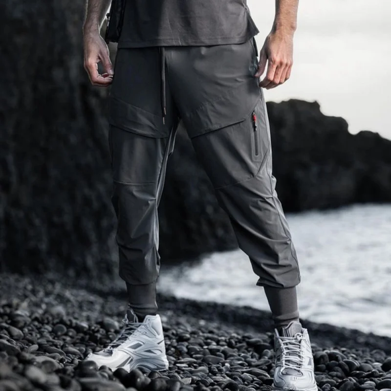 

New Cool Men Sports Pants Men's Fitness Pants Four Seasons Thin Loose Quick-Drying Stretch Sports Pants Running Training Pants