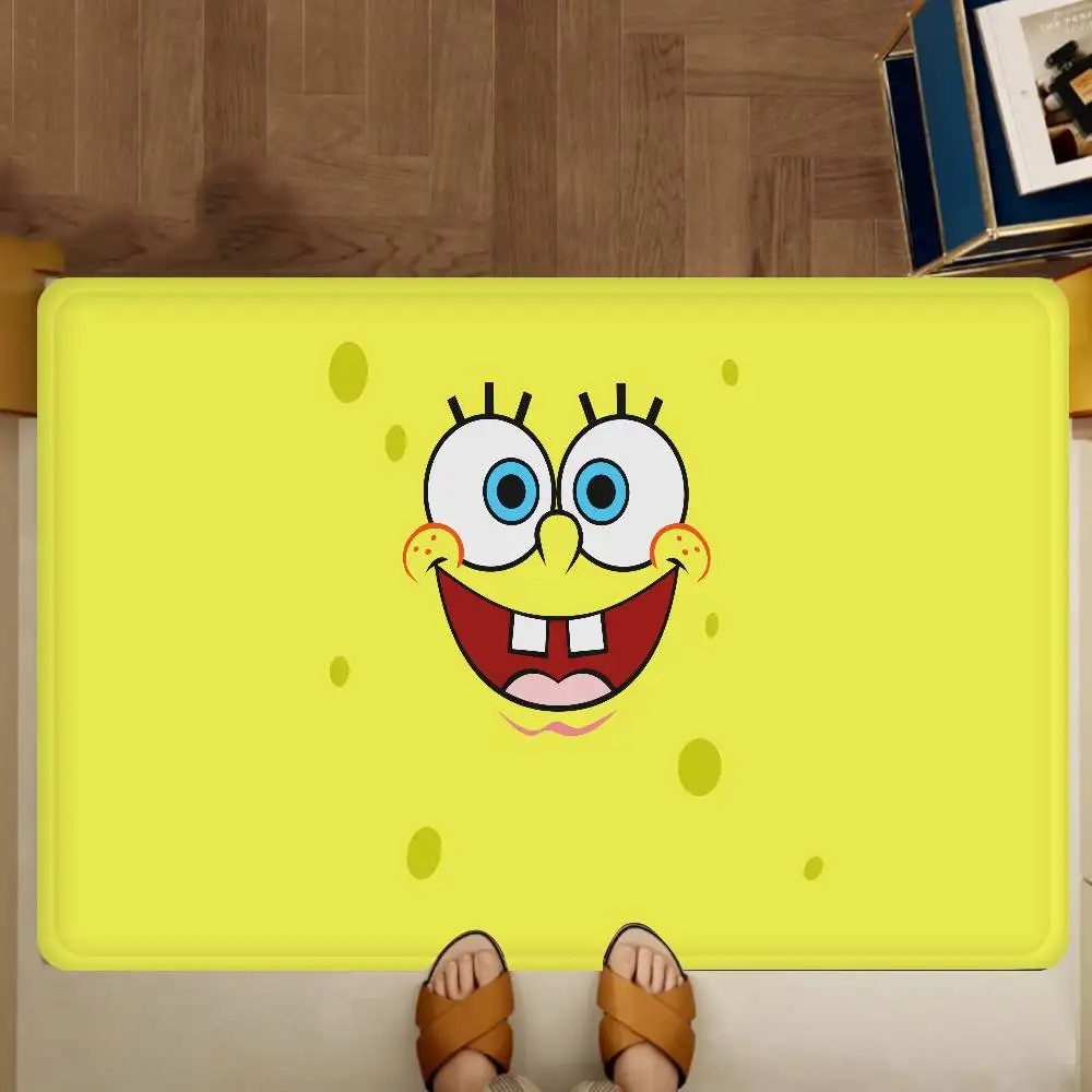 Cute S-Spongebobs Anime Entrance Door Mat Nordic Style Home Doormat Bathroom-Toilet Mats Bedroom Hotel Decor Mat