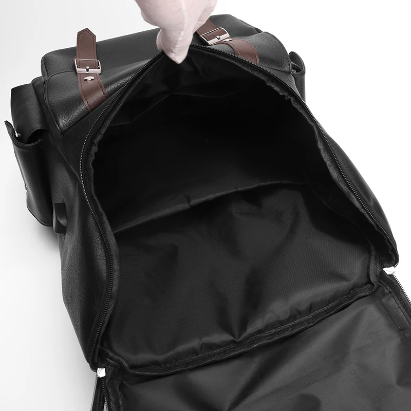 حقيبة ظهر جديدة للرجال مزودة بمنفذ USB من الجلد الأنيق المقاوم للماء حقيبة سفر مقاس 15.6 بوصة حقيبة كمبيوتر محمول حقيبة مدرسية mochila 백pac Nke 가МТК