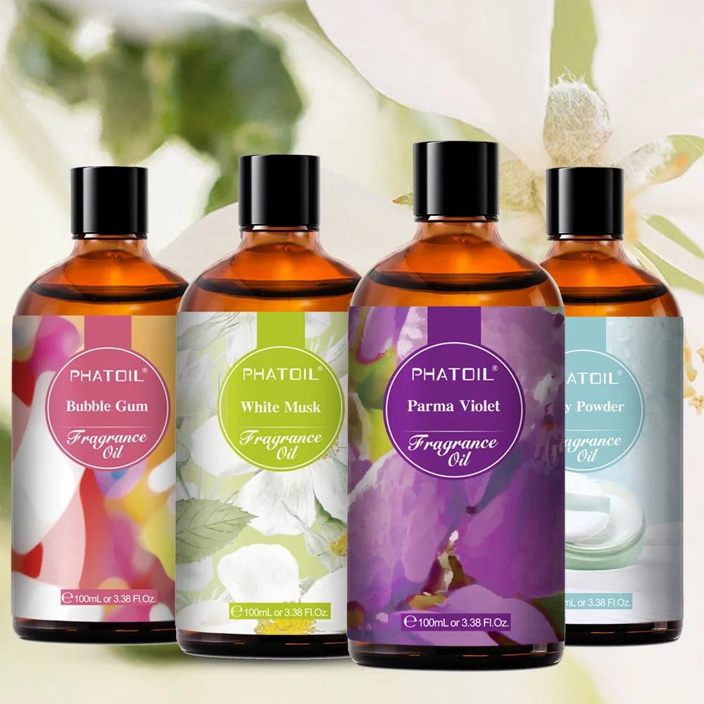 PHATOIL Long-Lasting Fragrance Oil For Diffuser Aromatherapy 100ml Bubble Gum White Musk Coffee Sea Breeze Aroma Fragrance Oil