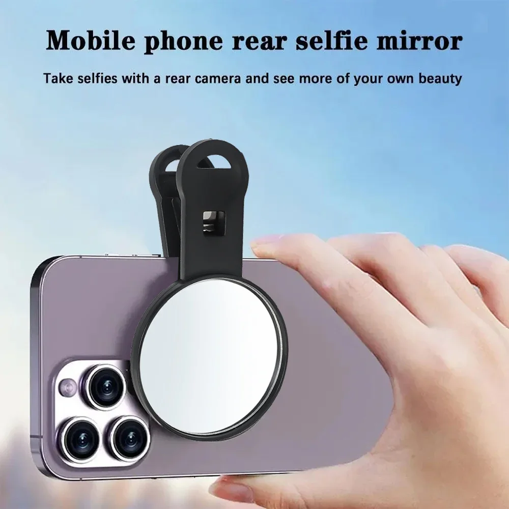 Universal Cellphones Rear Camera Mirror Reflection Shooting Clip Back HD Lens Selfie Reflector Mirrors with Storage Box
