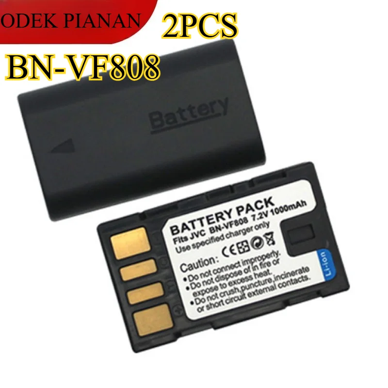 

Сменный аккумулятор BN-VF808, 2 шт., 1000 мАч, для видеокамеры JVC Everio — совместим с SDR-S18/GZ-MG150/GZ-MG155/GZ-MG130/GZ-MG255