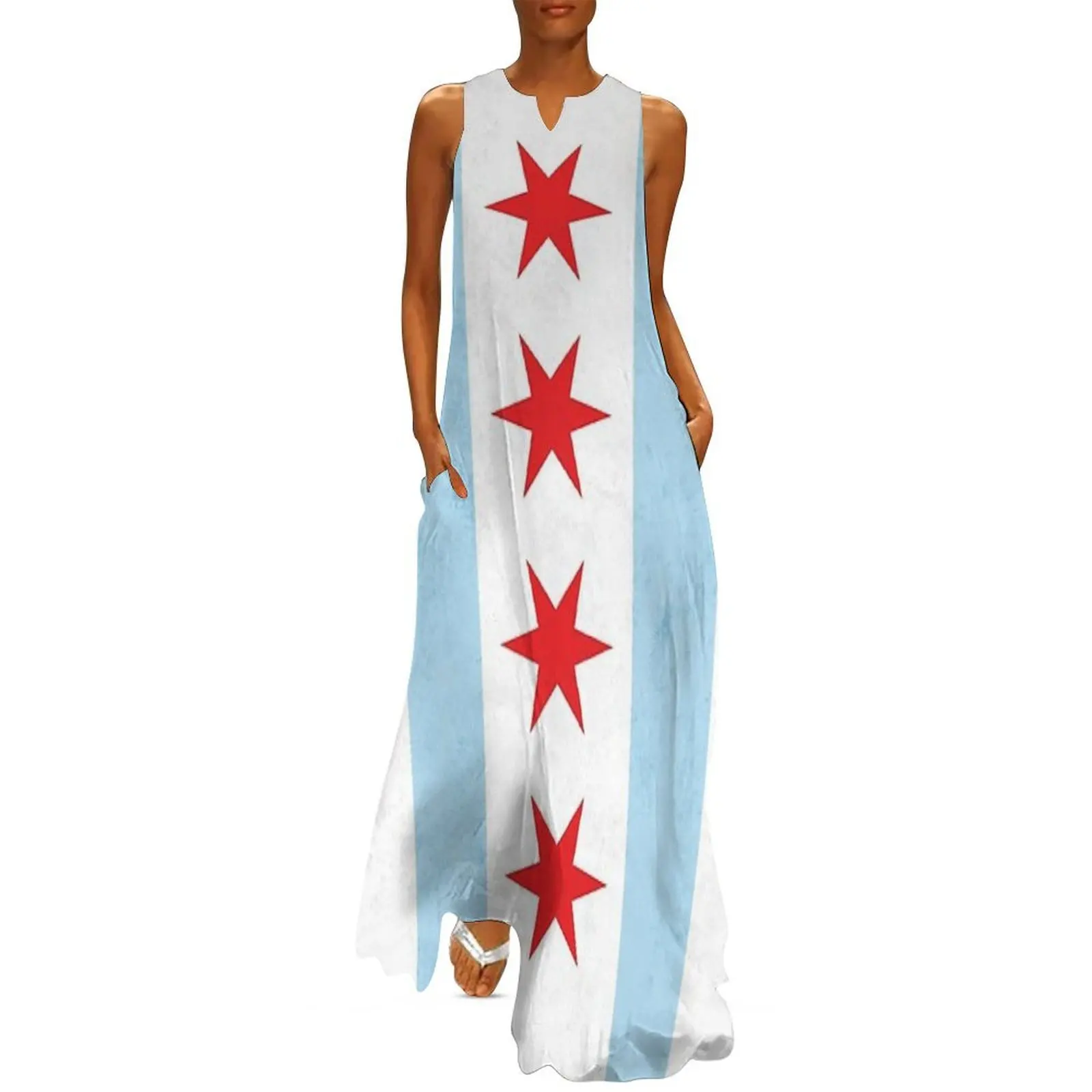 

City Flag of Chicago Long Dress Dress women women's clothing korea stylish summer women's dress 2025 Aesthetic clothing