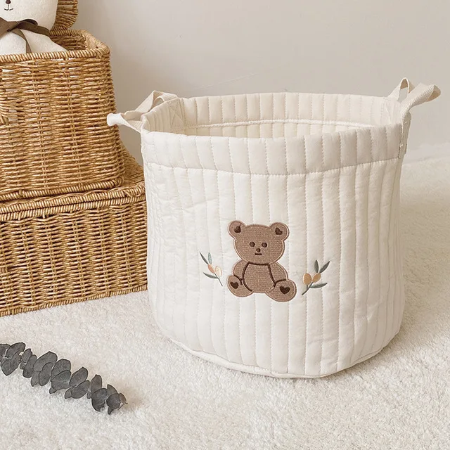 Crib Storage Organizer for Toys & Baby Essentials, Cotton Embroidery 1