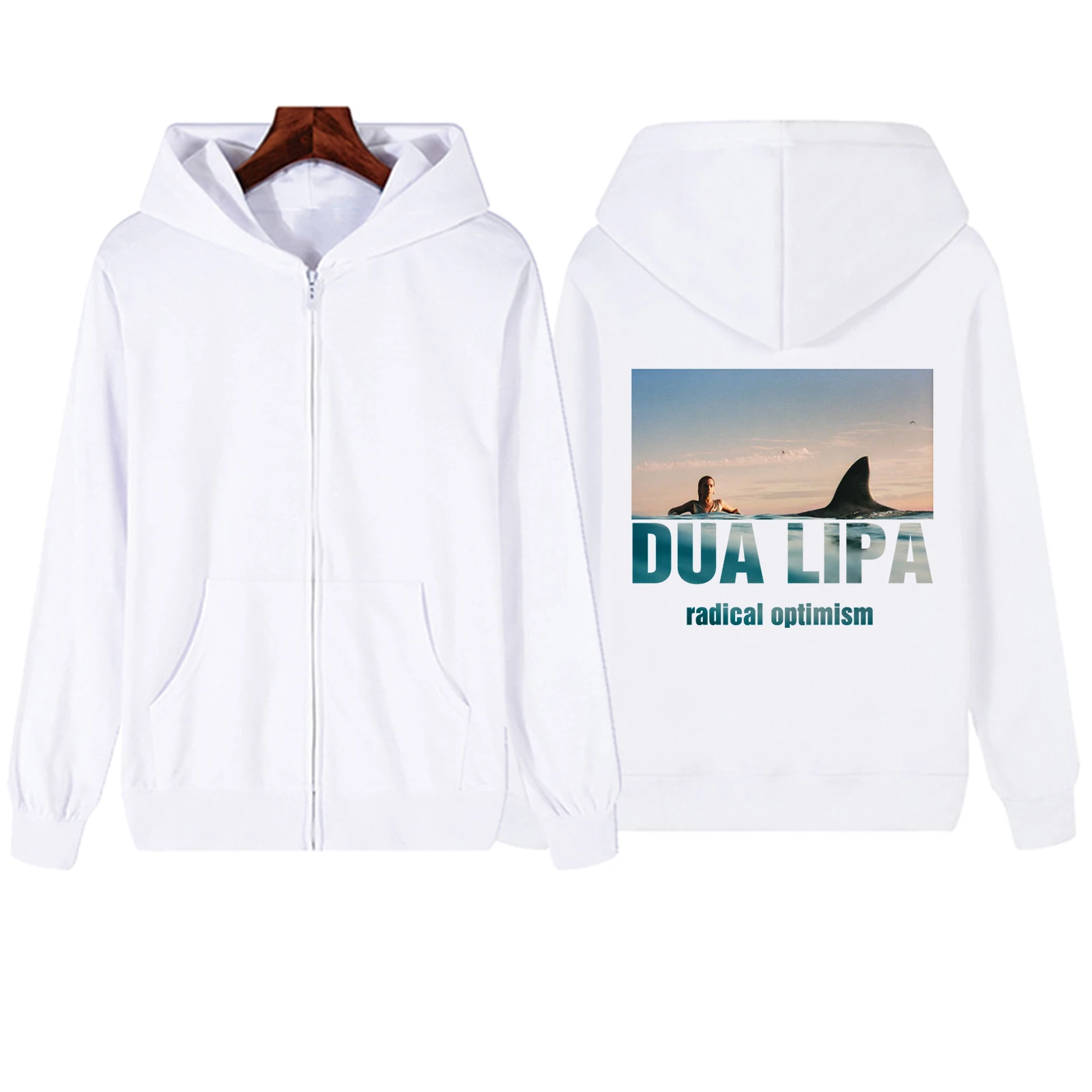 Dua Radical Optimism Lipa Zipper Hoodie Harajuku Pullover Tops Sweatshirt Streetwear Fans Gift