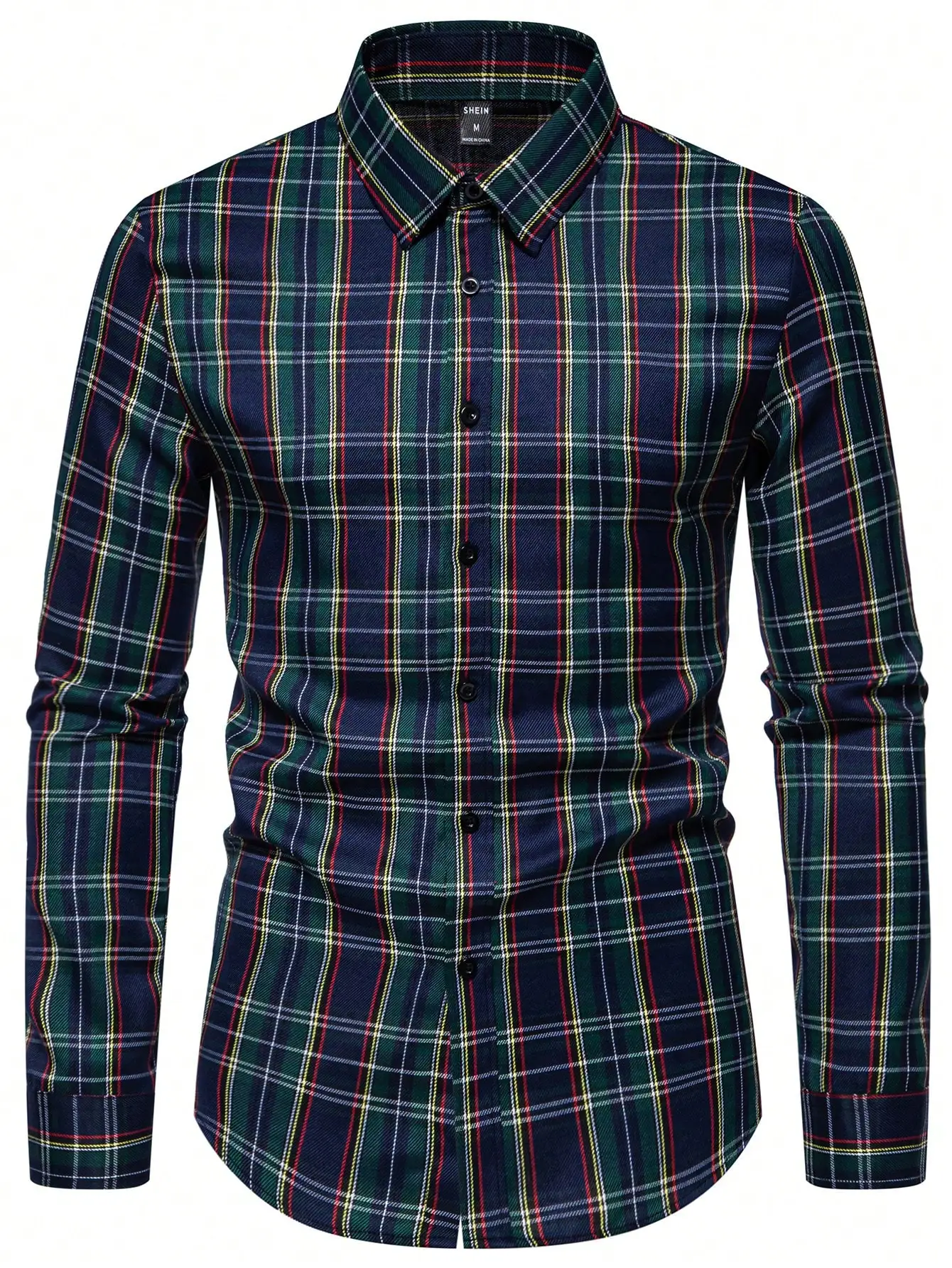 

Men's Classic Plaid Long Sleeve Shirt, Fall Casual Wear