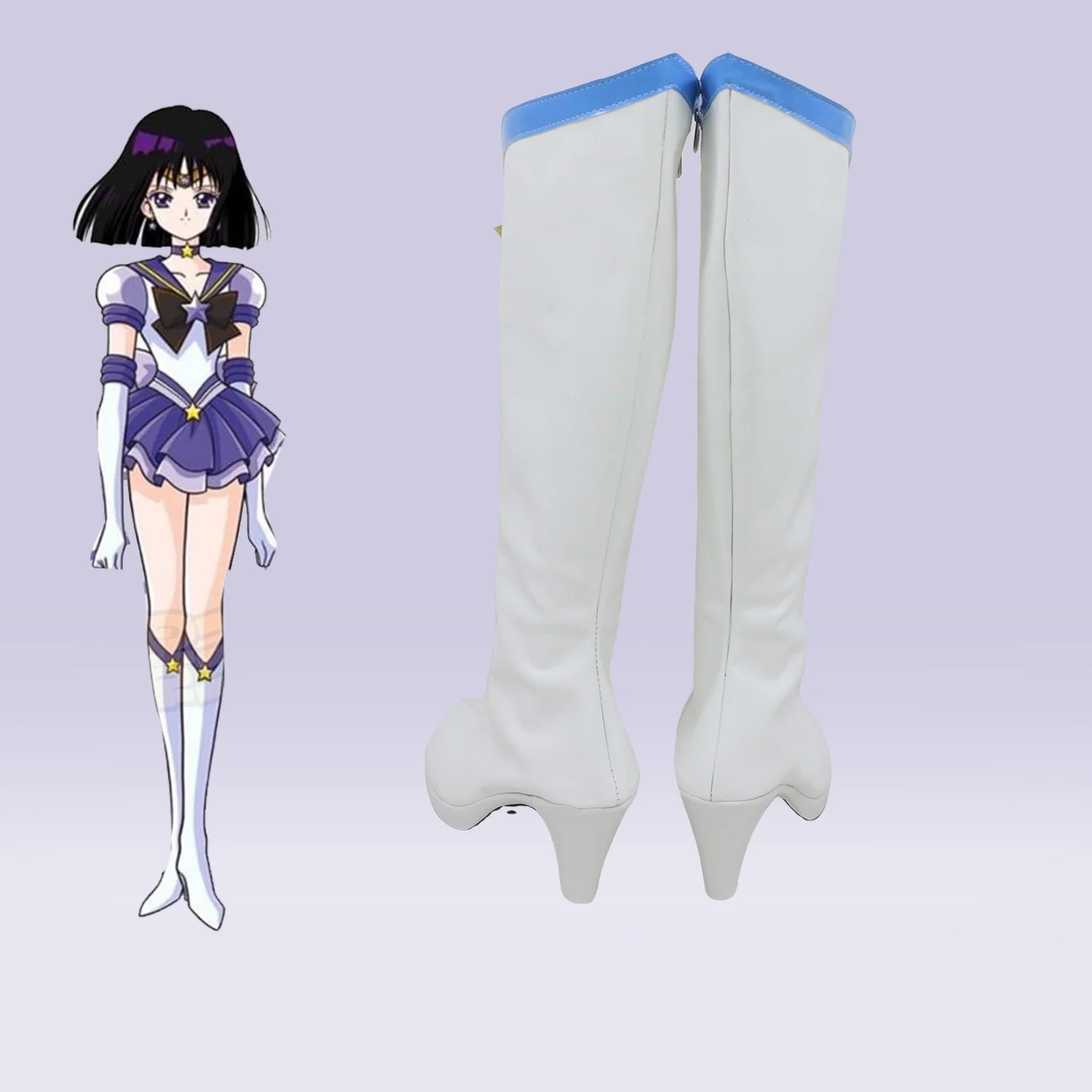 Tomoe Hotaru-zapatos de Cosplay de Anime, accesorios de Cosplay, botas blancas, zapatos de Carnaval de Halloween, ropa de juego de rol hecha a medida