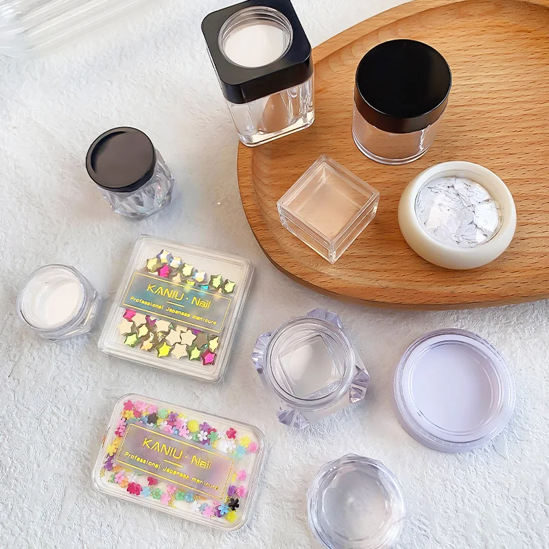 5/10er Box Tragbare Transparente Mini-Nagel-Aufbewahrungsboxen aus Kunststoff mit Deckel, Nagelstein-Organizer und Display-Behälter