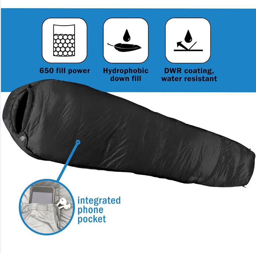 Winter Outdoor Camping Backpacking Hiking Waterproof Ultra-Light Portable Nylon Down-Cotton Wholesale Sleeping Bag