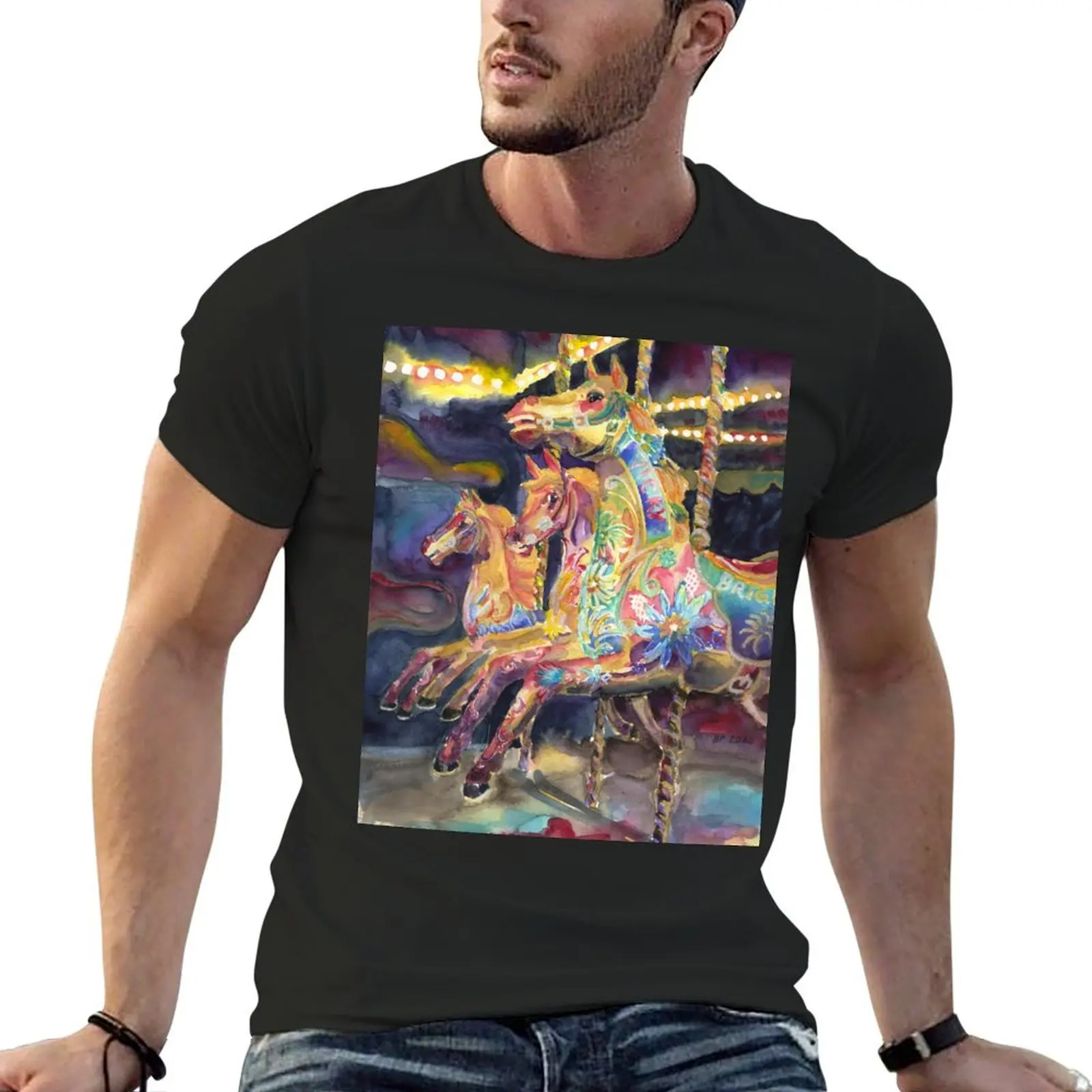 

Carousel horses by Brighton Pier T-Shirt tees anime figures graphic tees men