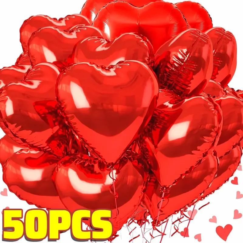 18inch Red Gold Love Heart Shape Foil Balloons Wedding Birthday Party Decor Aluminum Foil Ballons Air Balls Globos Wholesale