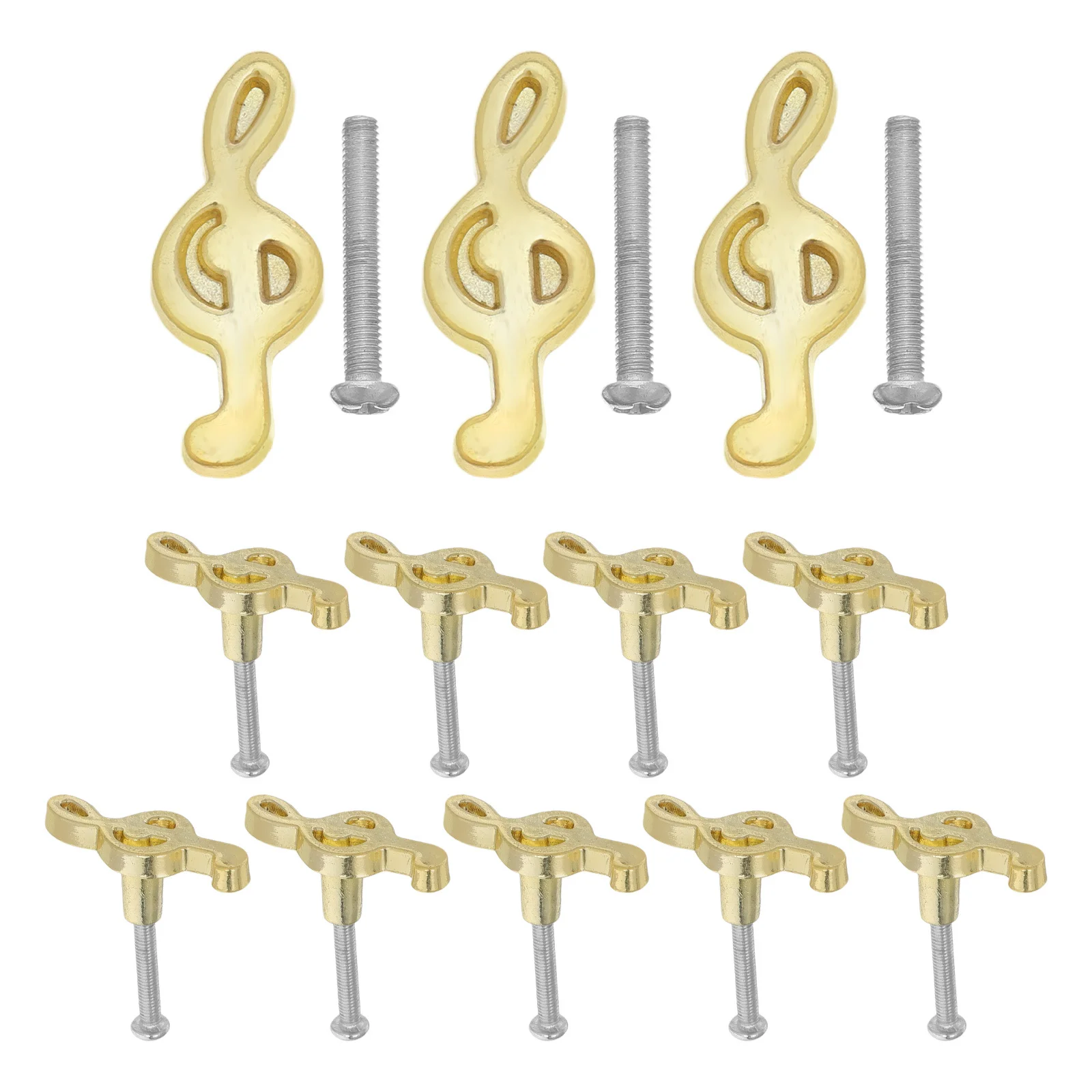 

12Pcs Music Note Decorative Cabinet Knobs Gold Metal Drawer Pulls for Wardrobe Closet Dresser Door Vintage Handle Replacement