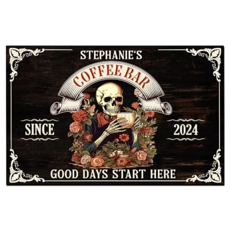 

THUYPT Personalized Coffee Mat for Coffee Bar Coffee Print Coffee Mat Absorbent Anti-Slip Coffee Bar Mat for Countertops Coffee