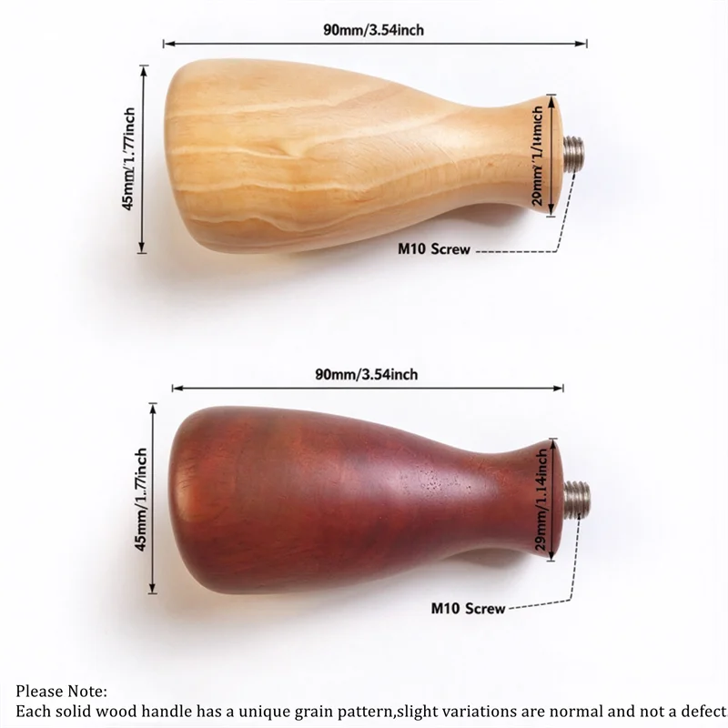 M10 Coffee Portafilter Handle Beech/Walnut Wood Short Replacement Part for Espresso Machine Cafe Barista Accessories