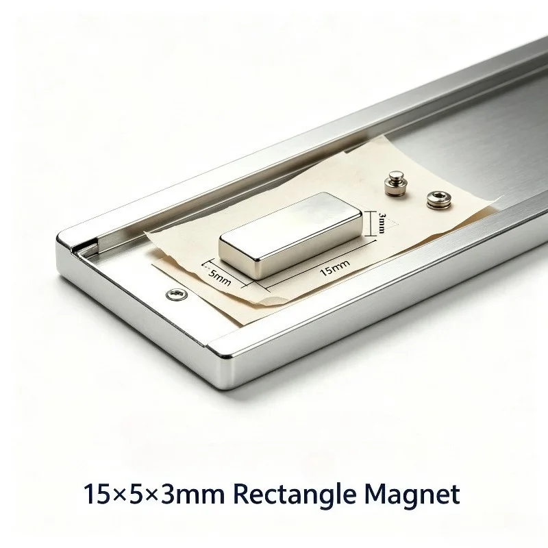 15x5x3mm Flat Neodymium Block Magnet, Thin NdFeB Sheet for Office Storage, Hobby ， School 15*5*3mm
