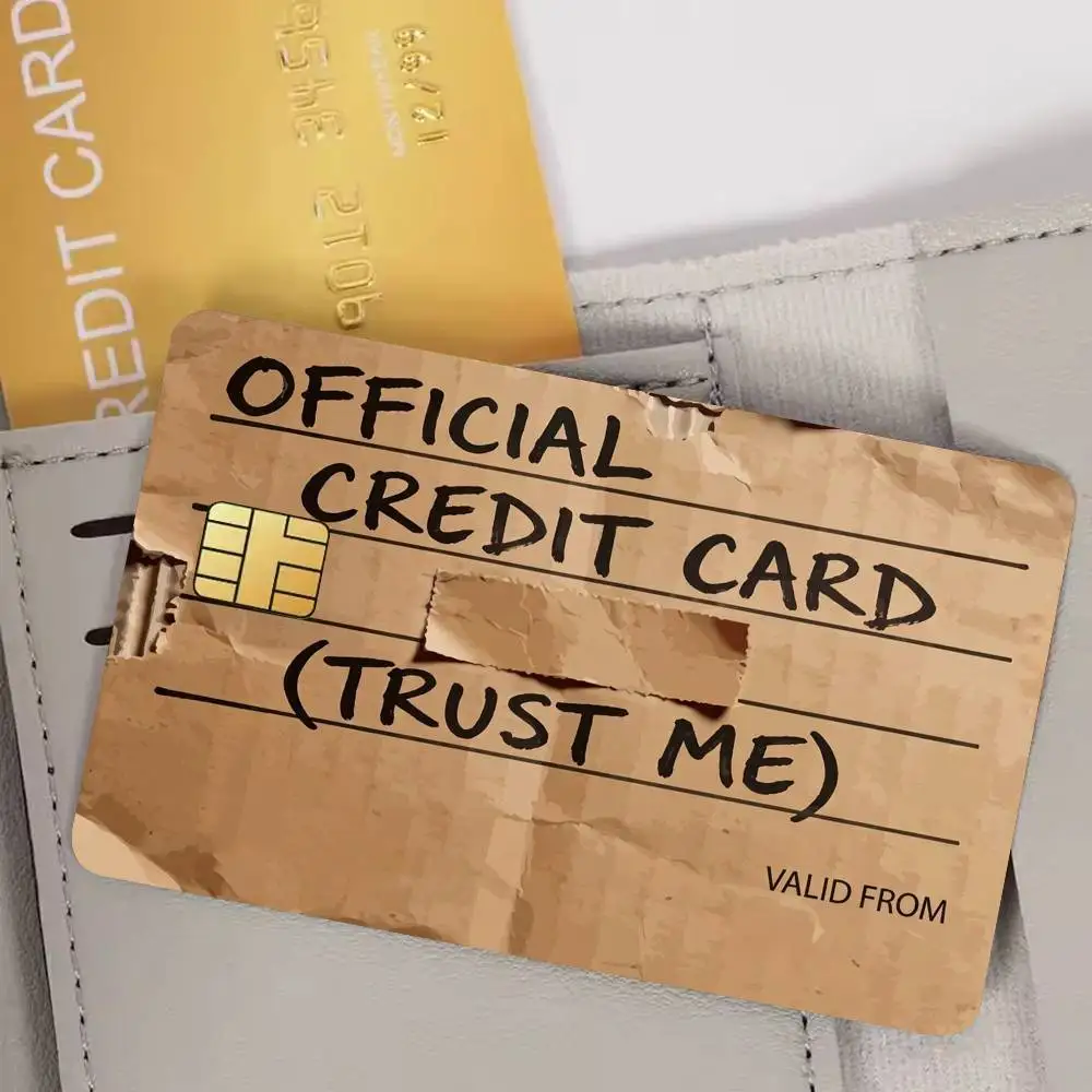 Classic Authentic Torn Paper Trust Me Bank Credit Cards Bus Pass Stickers Cool Decoration Waterproof 4PCS Card