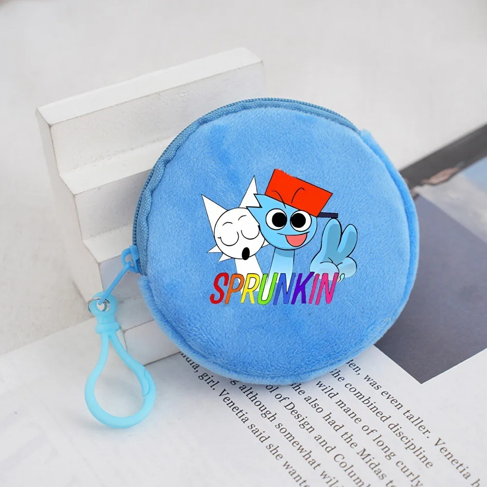 Kawaii Sprunki Cartoon pluszowa portmonetka śliczny portfel z nadrukiem kreskówkowym dla chłopców i dziewcząt modna torba do przechowywania słuchawek na zamek błyskawiczny