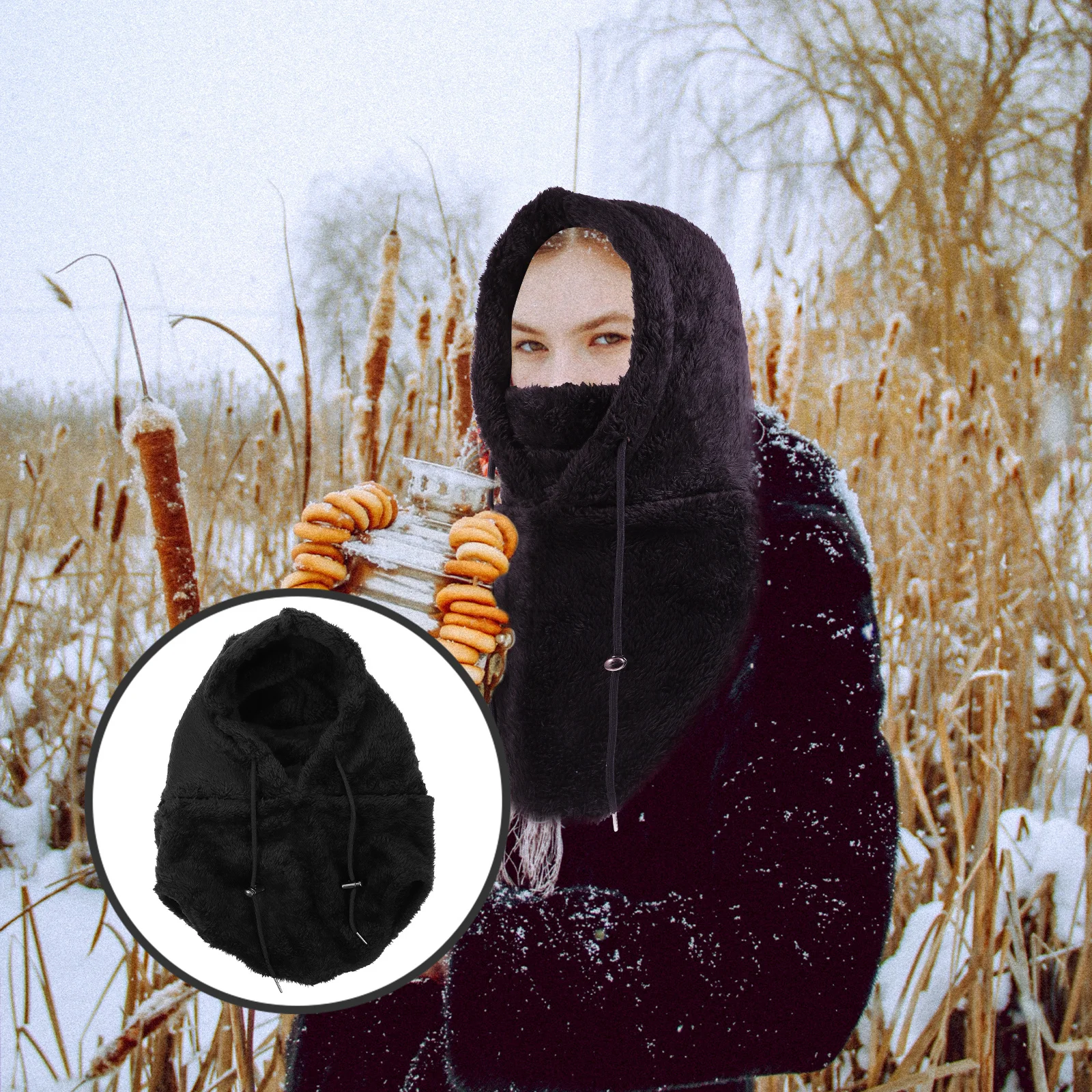 

Winter Anti-Cold Facial Hood Thickened Warm Windproof Outdoor Cycling Hat Neck Cover Riding Mask Windproof Neck Cover