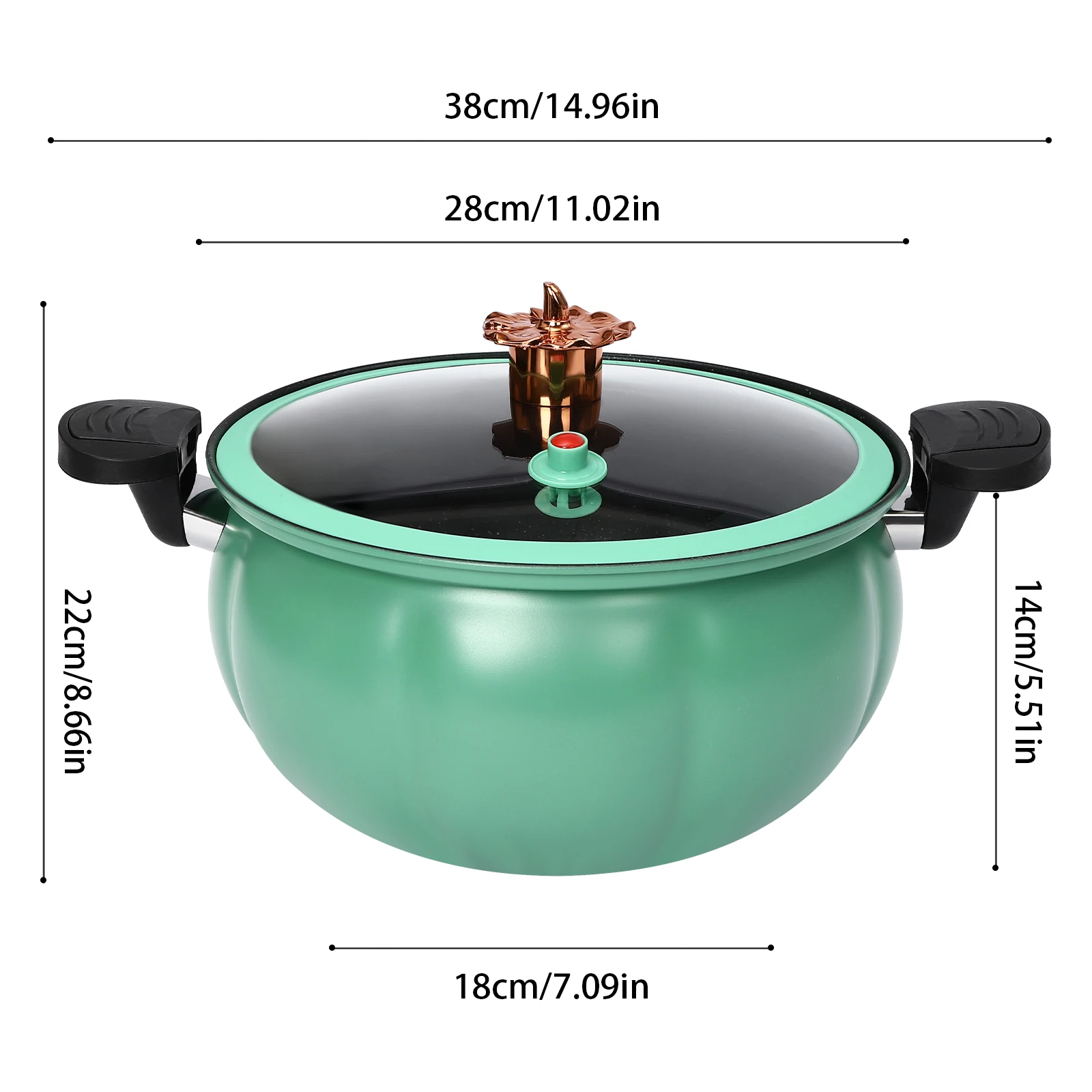 Green Refined Iron Micro Pressure Cooker, Micro Pressure Cooking Pot, Pumpkin Shaped Pressure Cooking Pot