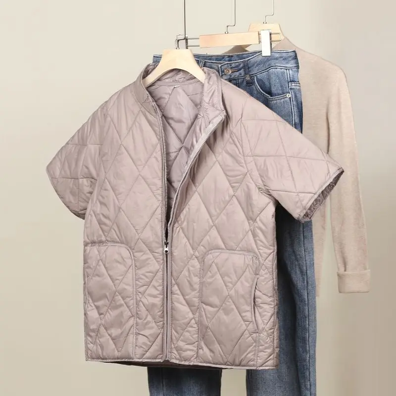 

Мужской хлопковый жилет f Sve Diamond Pattern, домашняя одежда, теплая защита от плеч, хлопковая куртка свободного покроя ort Sve на молнии