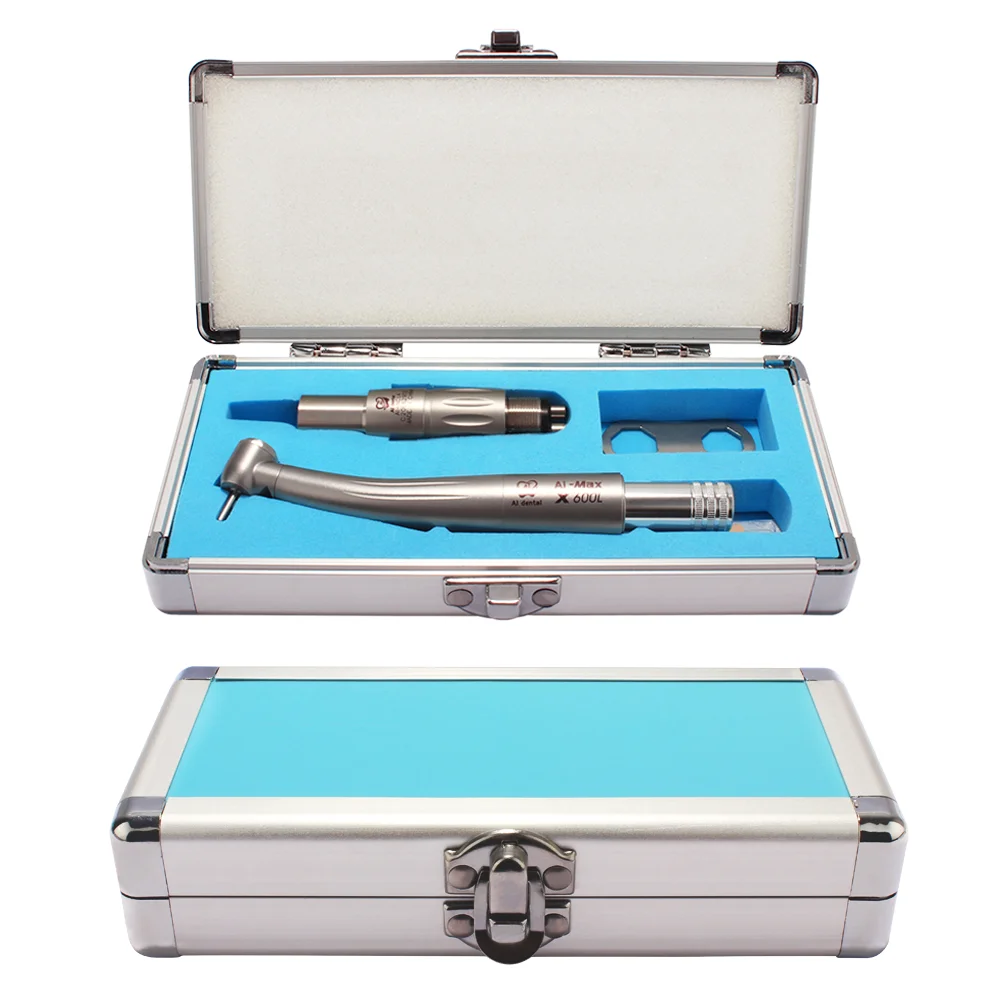 Tandheelkundige Luchtturbine Handpiece Kit Standaardkop 4 Gaten N-Type Led Snelkoppeling Handstuk Set AI-X600L-NCL4