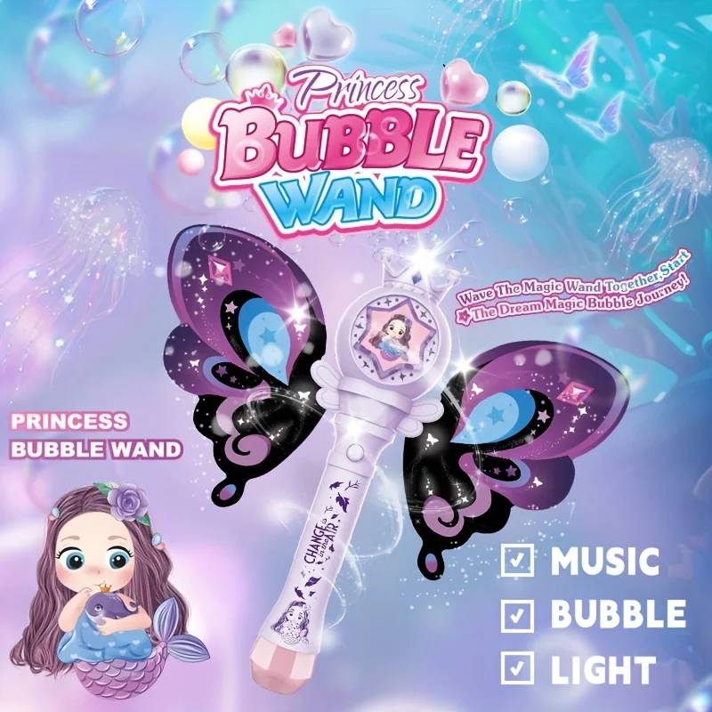 Giocattolo per macchina per bolle, con produzione automatica di bolle (liquido a bolle deve essere portato da solo), un regalo per ragazze. All'aperto